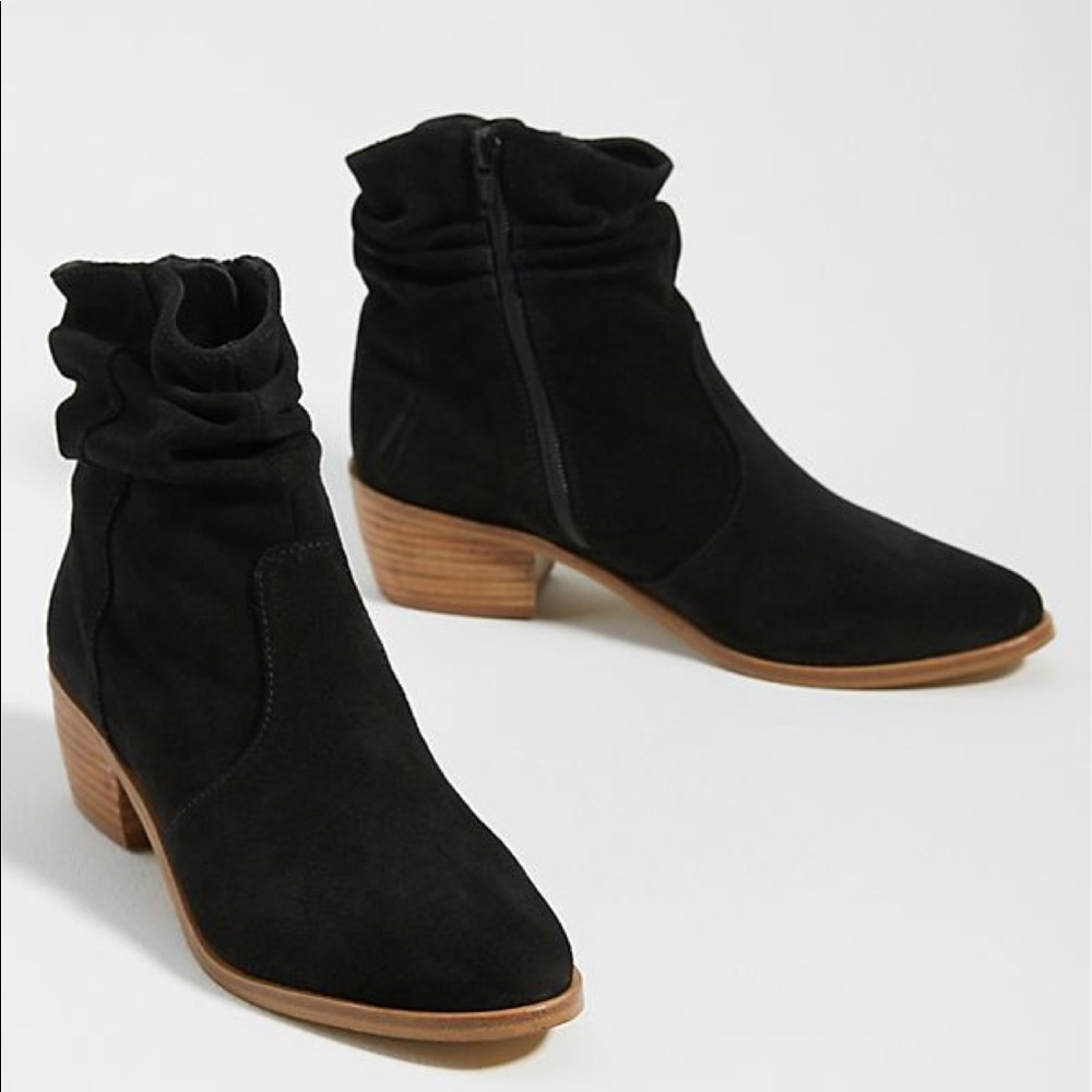 Anthropologie Black Ankle Boots